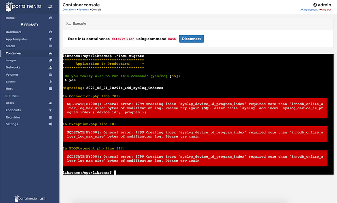 lnms migrate fail 11