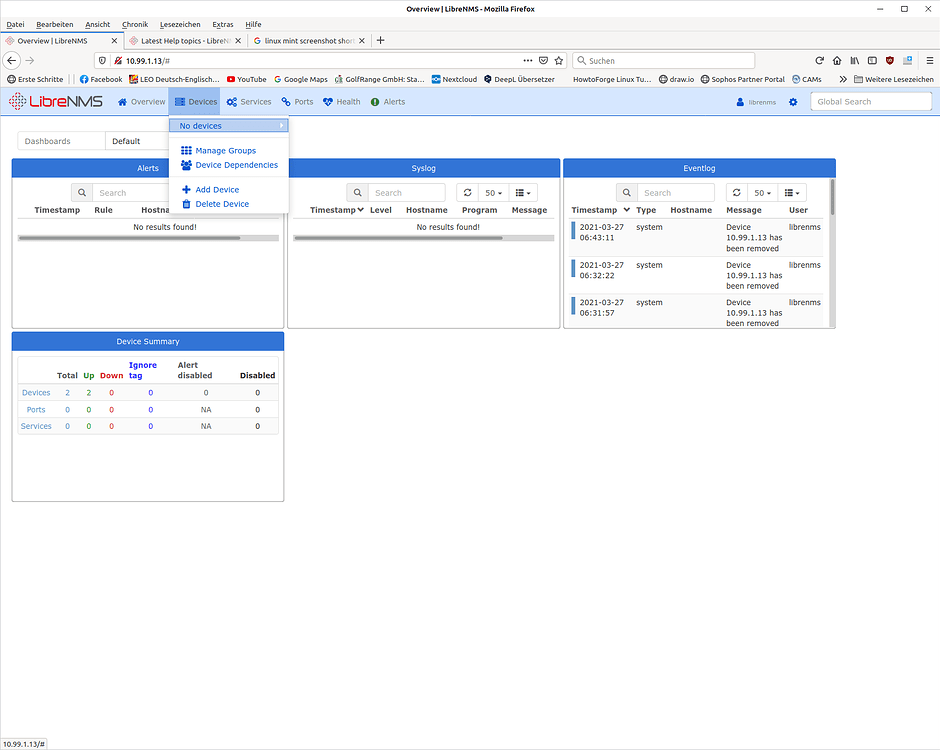 No Devices in list and no discovering Help LibreNMS Community