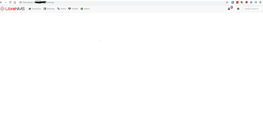 [SOLVED]Global Settings Page is Blank - Help - LibreNMS Community
