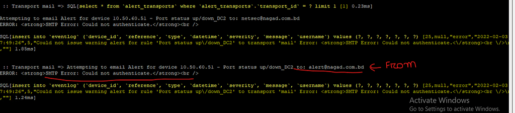 SMTP Mail Sending Issue - Help - LibreNMS Community
