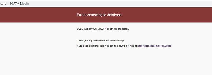Error connecting to database