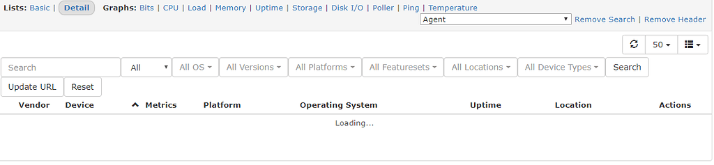 Devices list stuck at loading - Help - LibreNMS Community