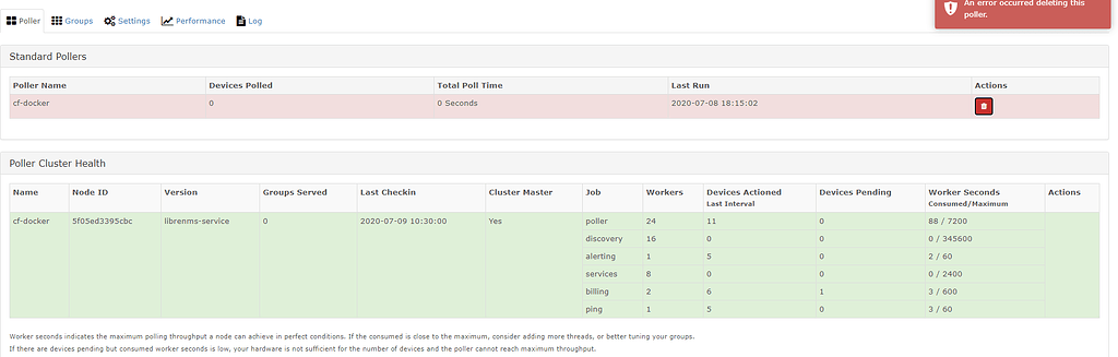 Error deleting poller and error rediscovering device - Help - LibreNMS ...