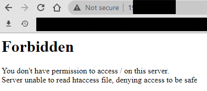 Server unable to read htaccess file, denying access to be safe - webui ...
