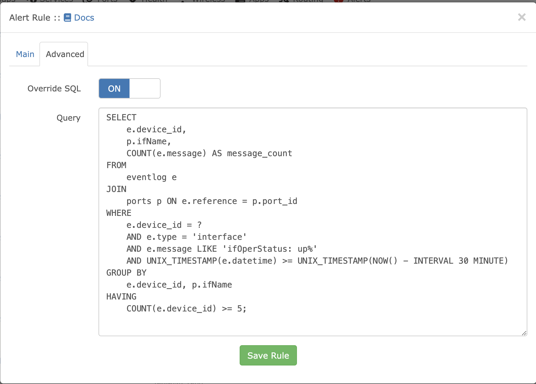 Port Flapping Rule Help LibreNMS Community Port Flapping Rule Help LibreNMS Community